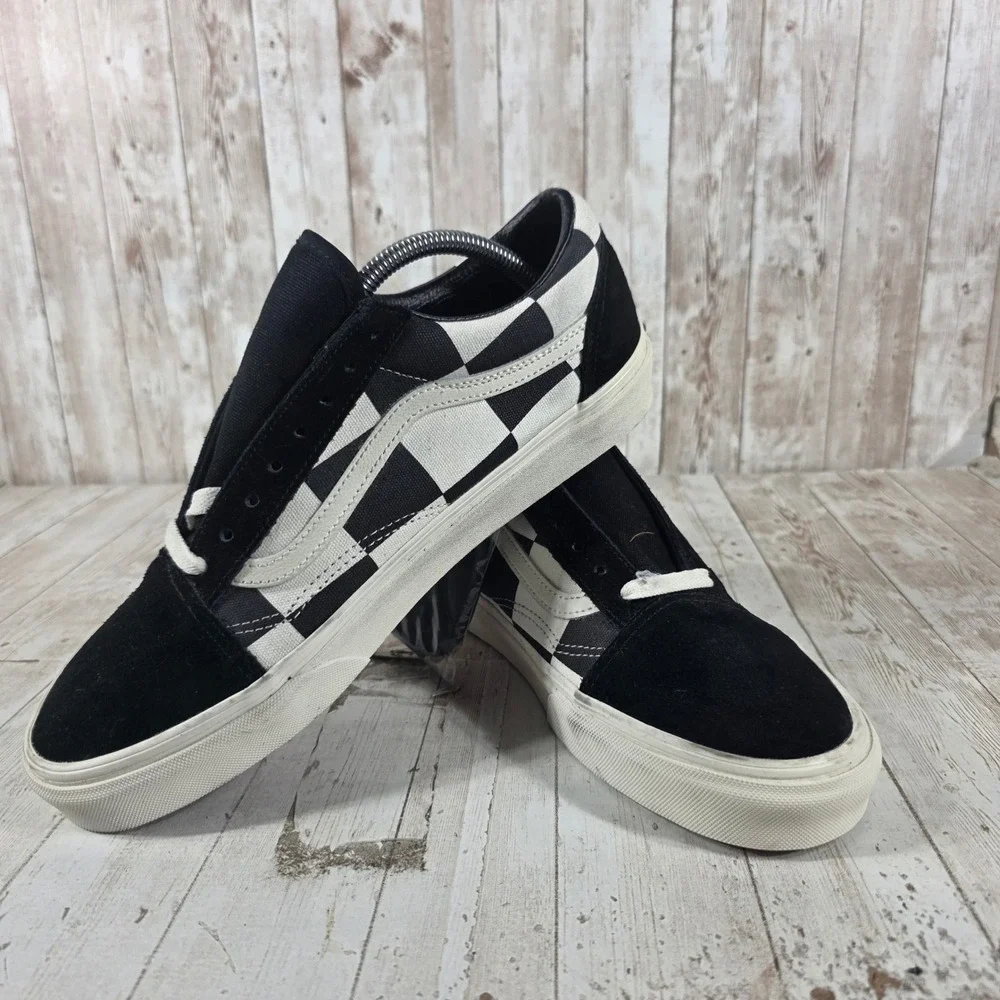 Vans Old Skool Checkerboard Black White‎ Mens 10 Low Top Sneakers 721278